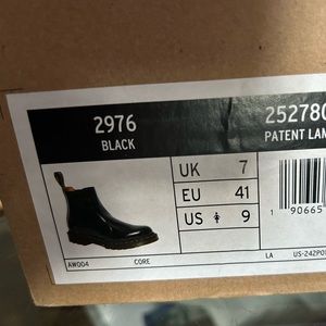 Black patent leather Dr. Marten’s boots. Women’s Size 9